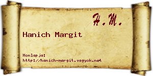 Hanich Margit névjegykártya